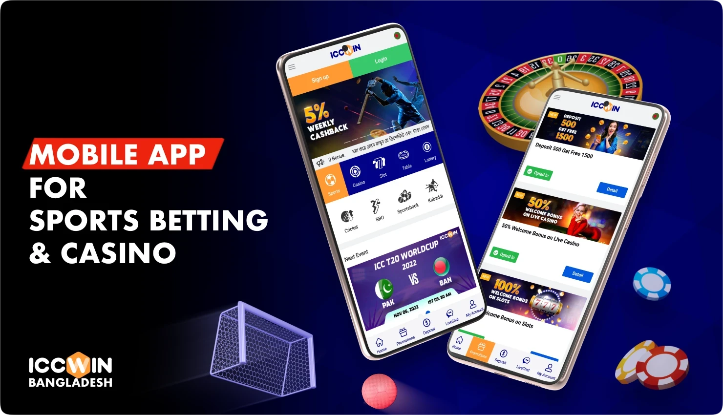 Download the free Iccwin app for Android for legal sports and casino betting in Bangladesh