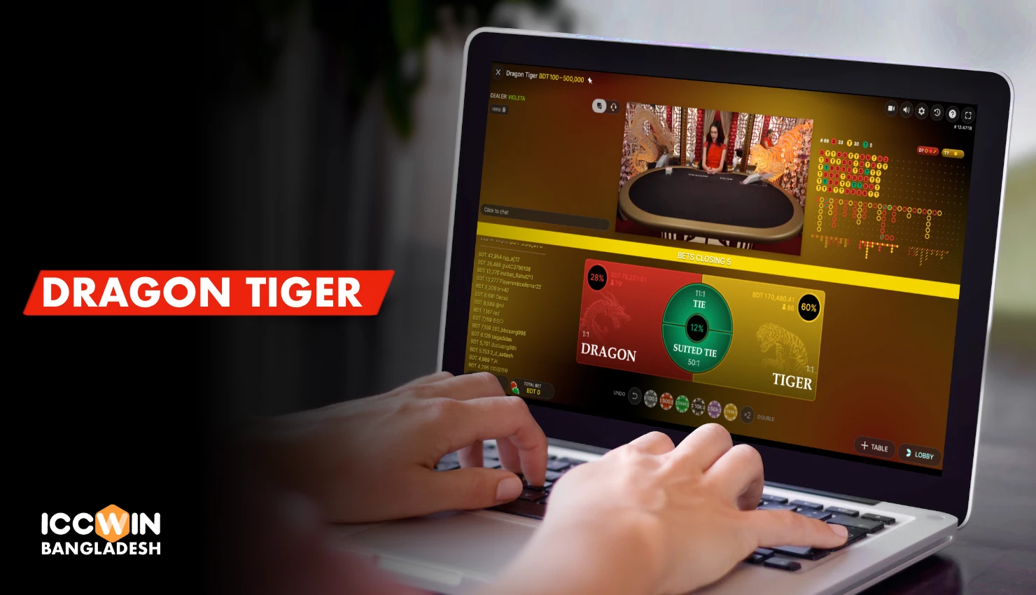Dragon Tiger is another interesting game, which you will find in the live casino Iccwin