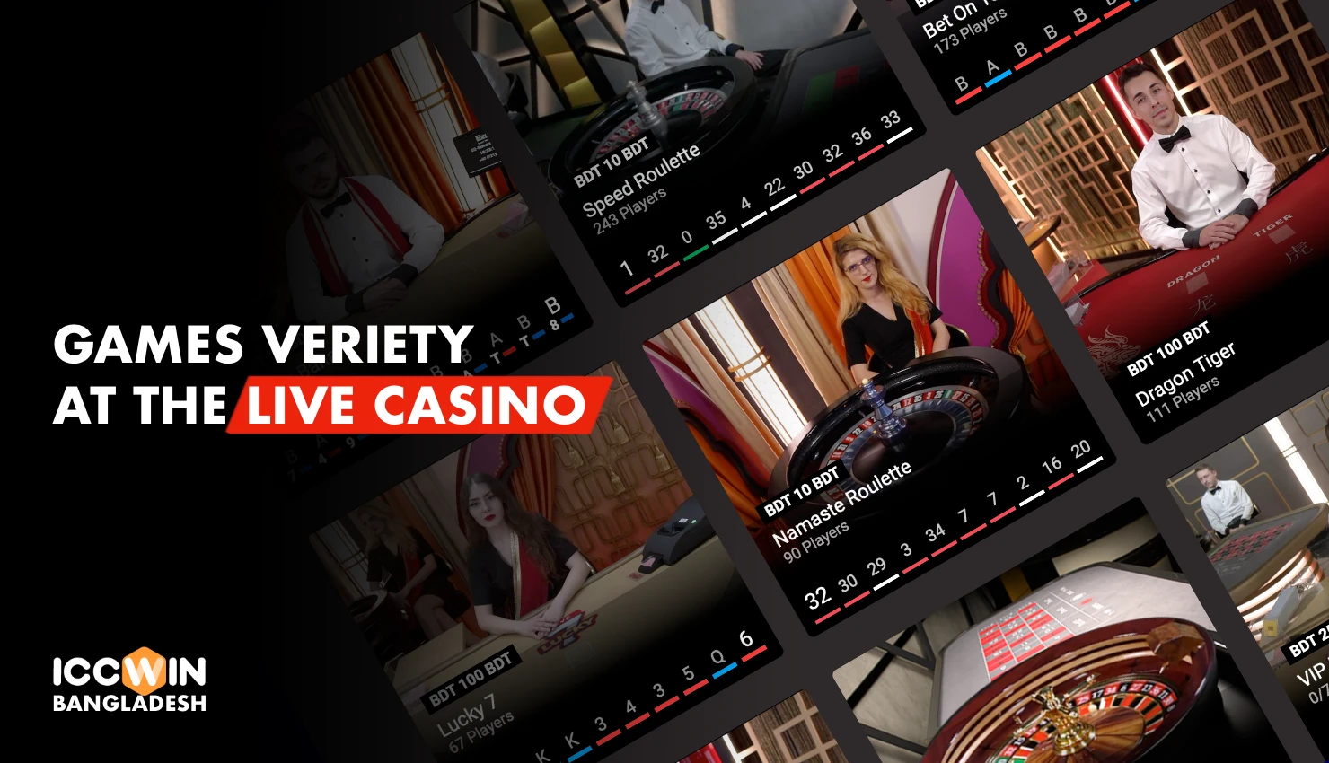 Live casino Iccwin has a wide variety of games with live dealers