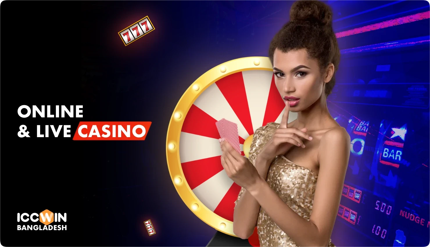 Iccwin online casino section with live dealers, slots, table games and lotteries